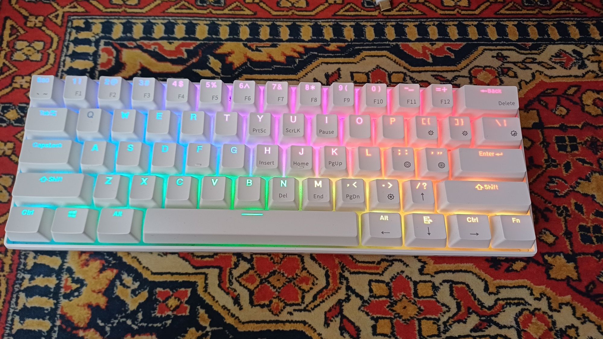 Klawiatura mechaniczna krux neo Pro white rgp wireless gateron yellow