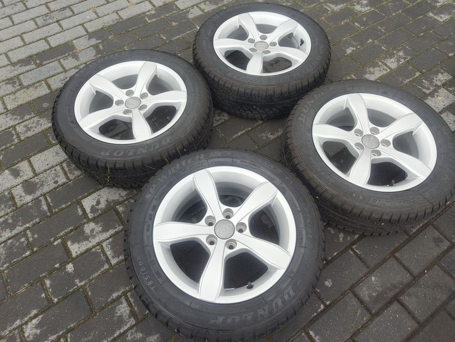 Koła zimowe oryginał Audi 5x100 6Jx15 et29 opony 185 60 R15 jak nowe