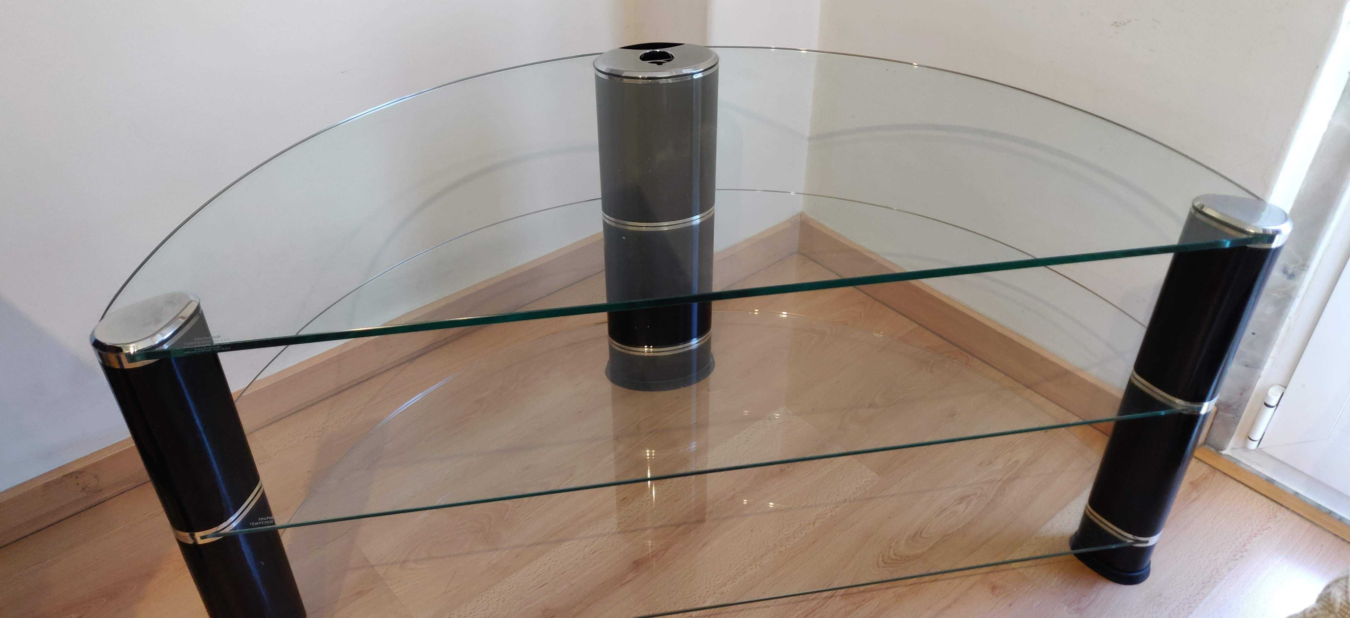 Mesa em vidro oval c/3 prateleiras