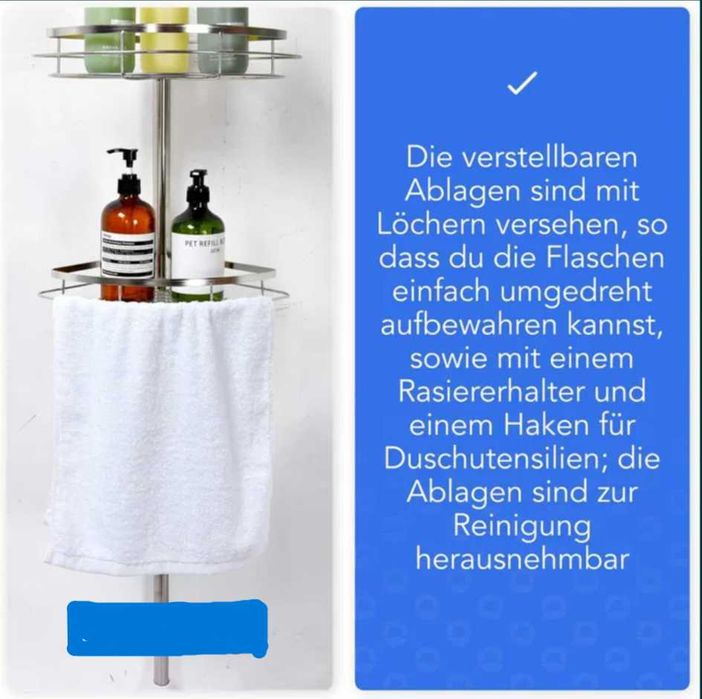 Półka Prysznicowa-Kuchenna i Inne zastosowania Regulowana Nierdzewna.