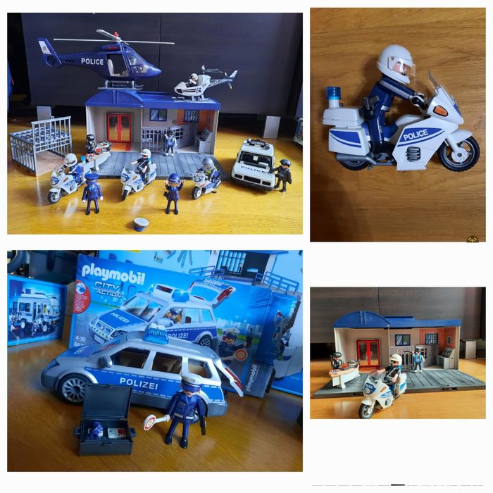 Playmobil 5689 в'язниця чемодан, playmobil 6873 машина, 6923 мотоцикл