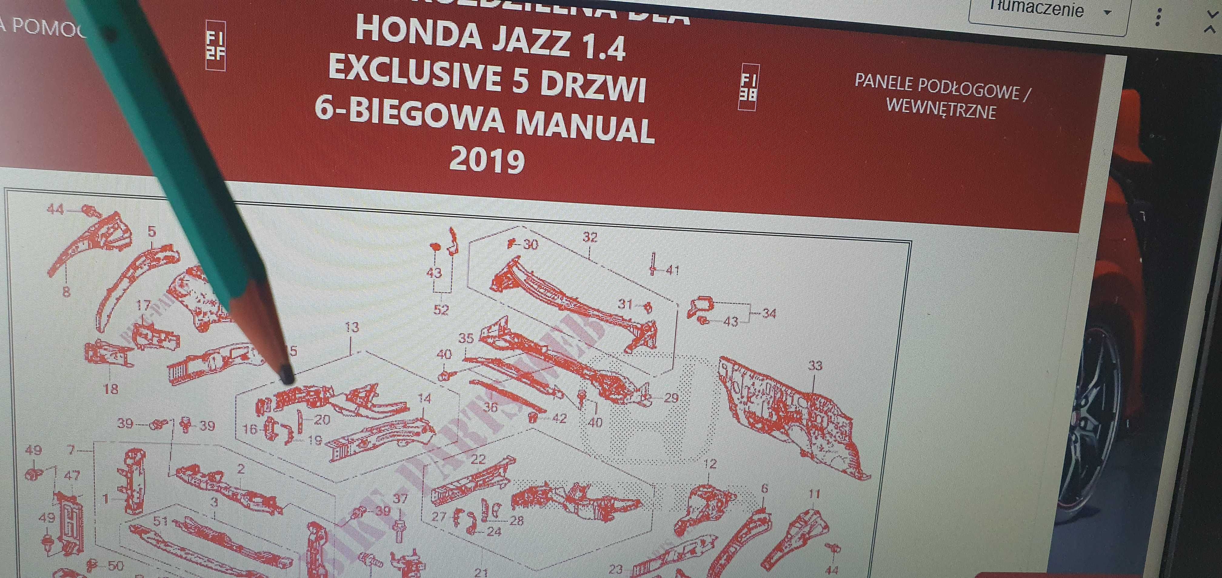 Podłużnica prawa Honda Jazz IV 17- OE Nowa