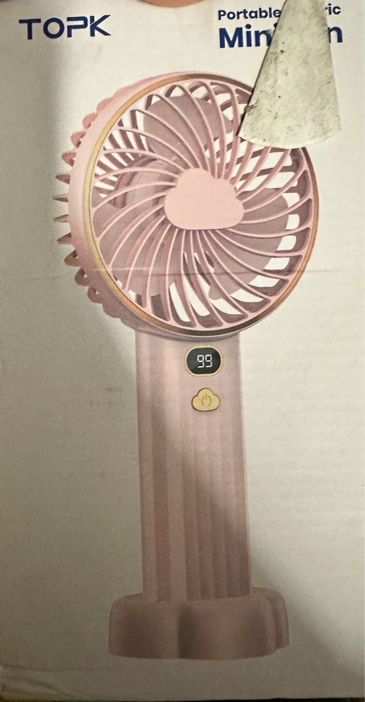 Bezprzewodowy przenośny różowy wiatrak wentylator