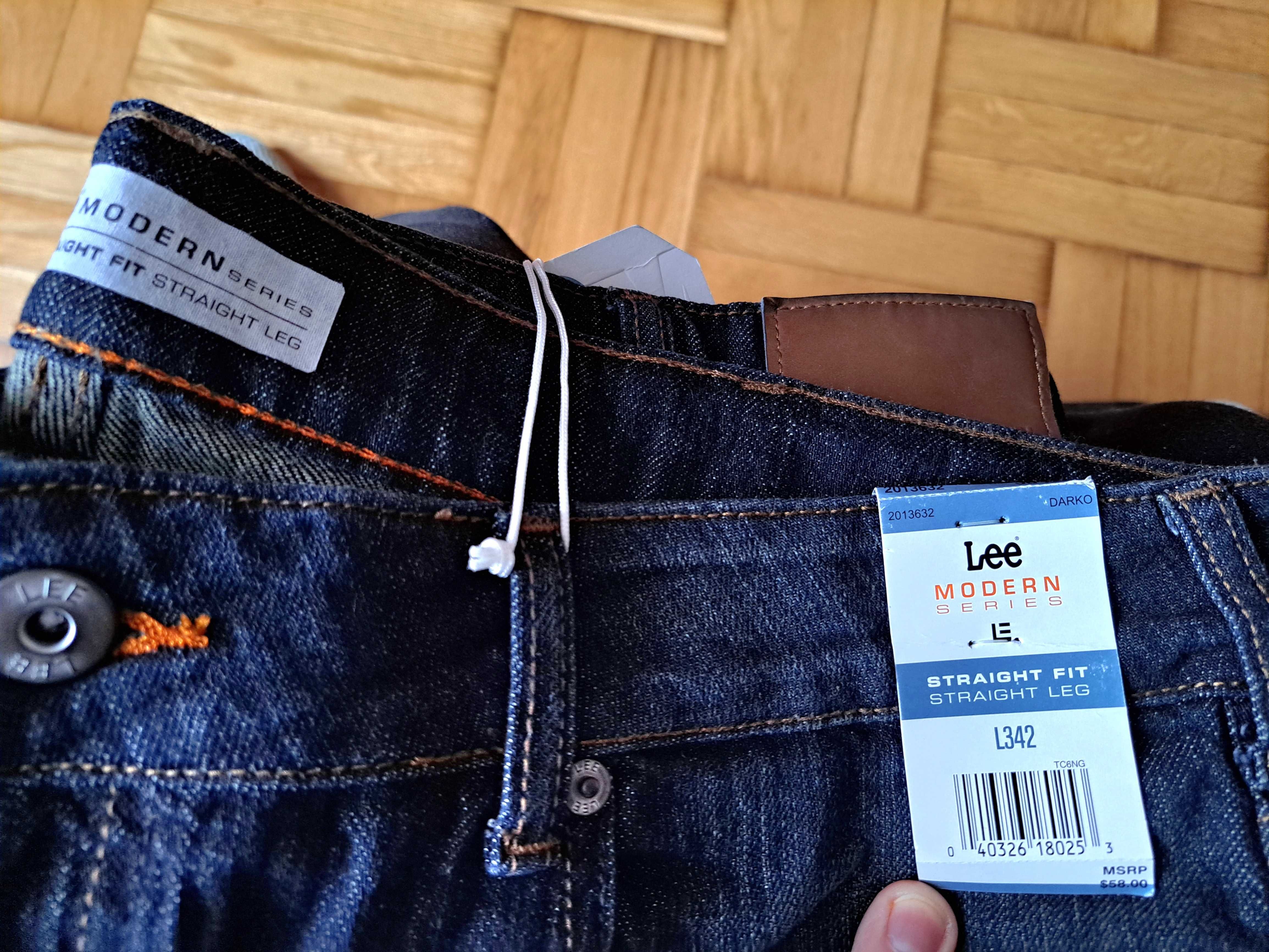 Lee Modern Series Straight Fit Straight Leg L342 Czarny kolor Nowy