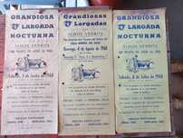 Panfletos antigos de largadas de toiros dos anos 60