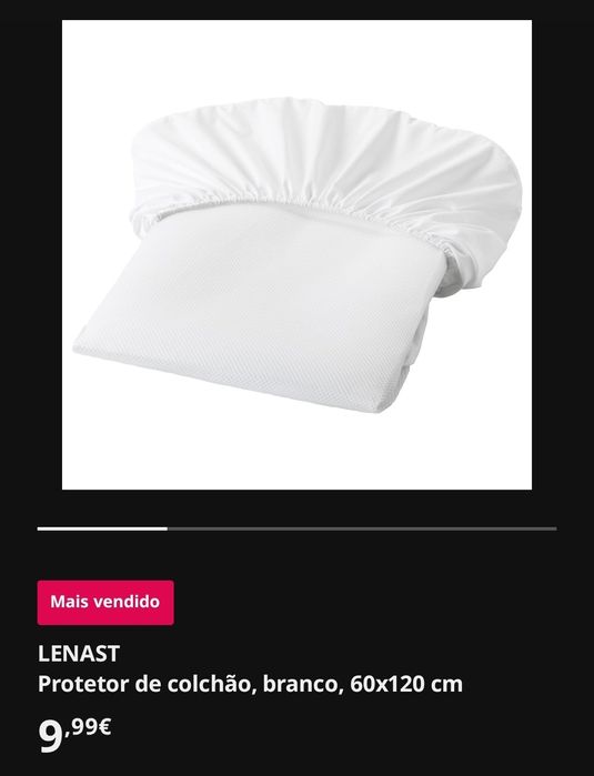 Protetor colchão berço, gama Lenast - Ikea.