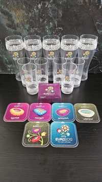 Zestaw szklanek i podkładek EURO 2012