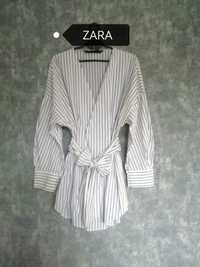 Zara sukienka mini, wiązana, koszulowa, kimono, paski r. M, 38, L, 40