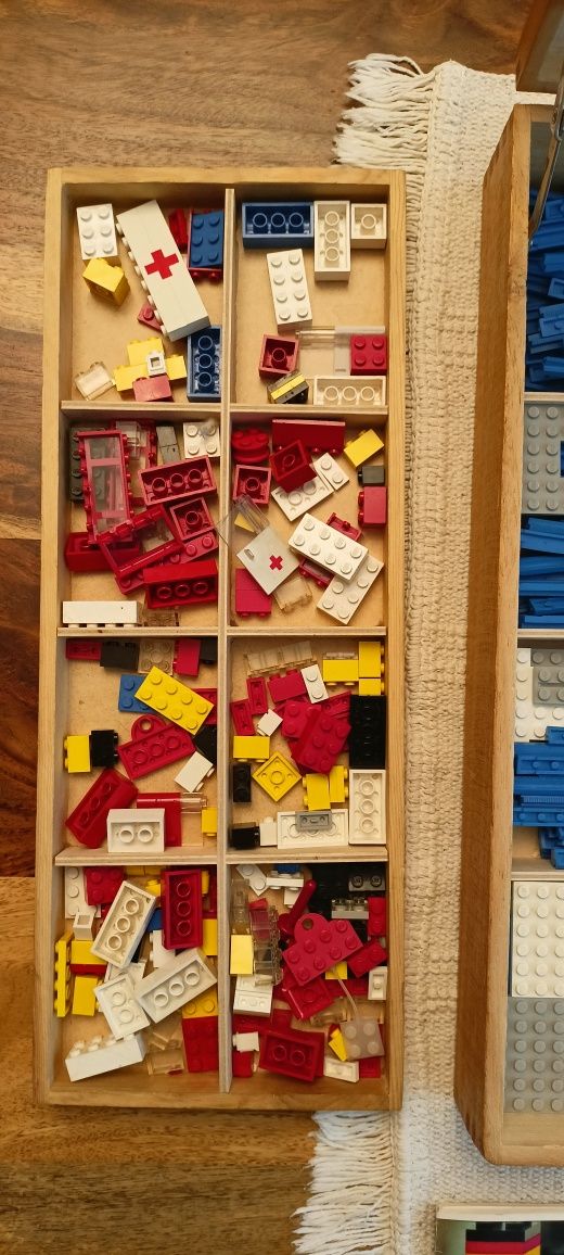 Klocki LEGO System drewniana skrzynia vintage 70s 80s