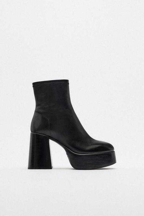 Жіночі шкіряні ботильони Zara 37 шкіряні ботинки зара