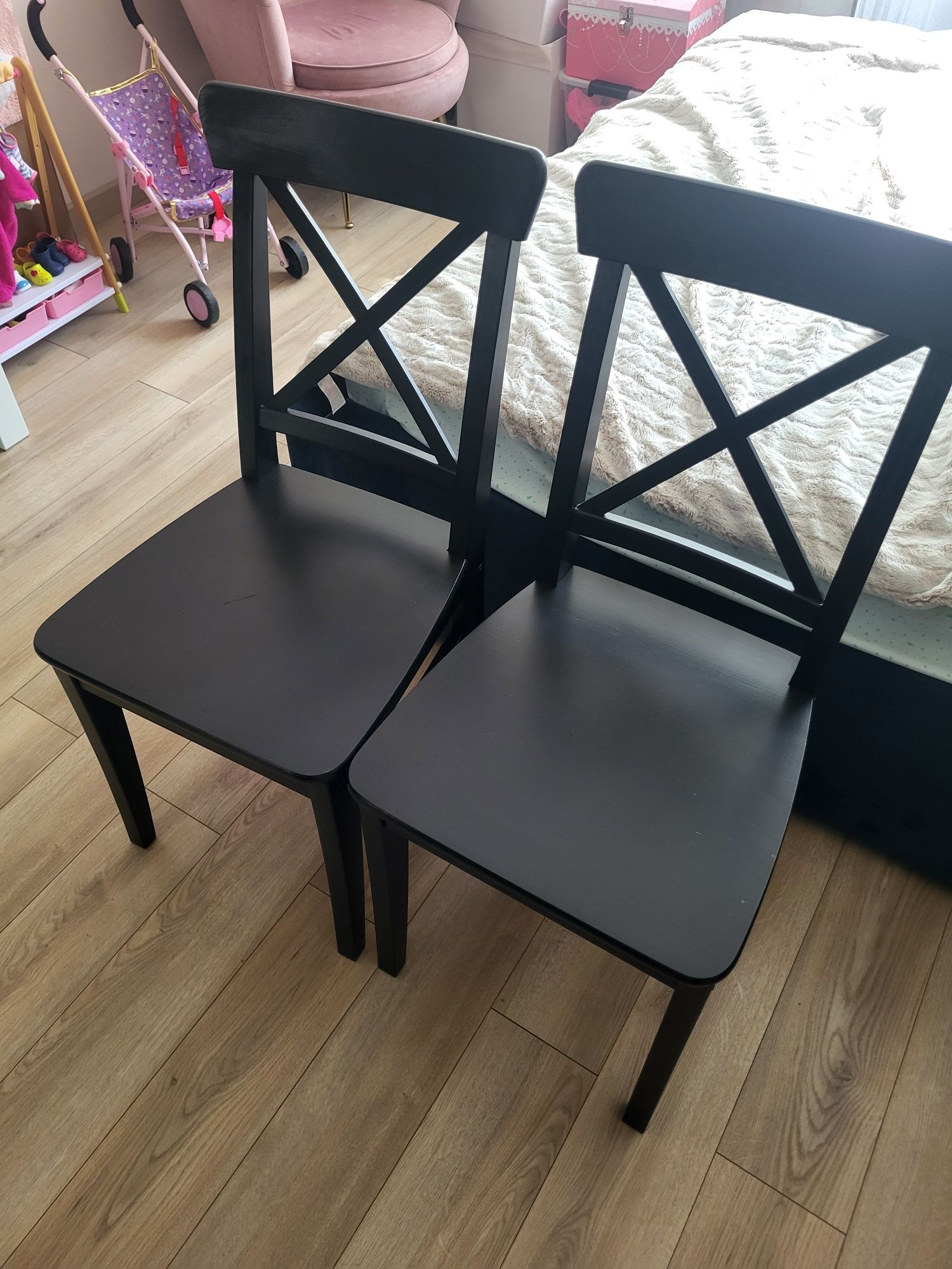 2 krzesła ikea ingolf czarny
