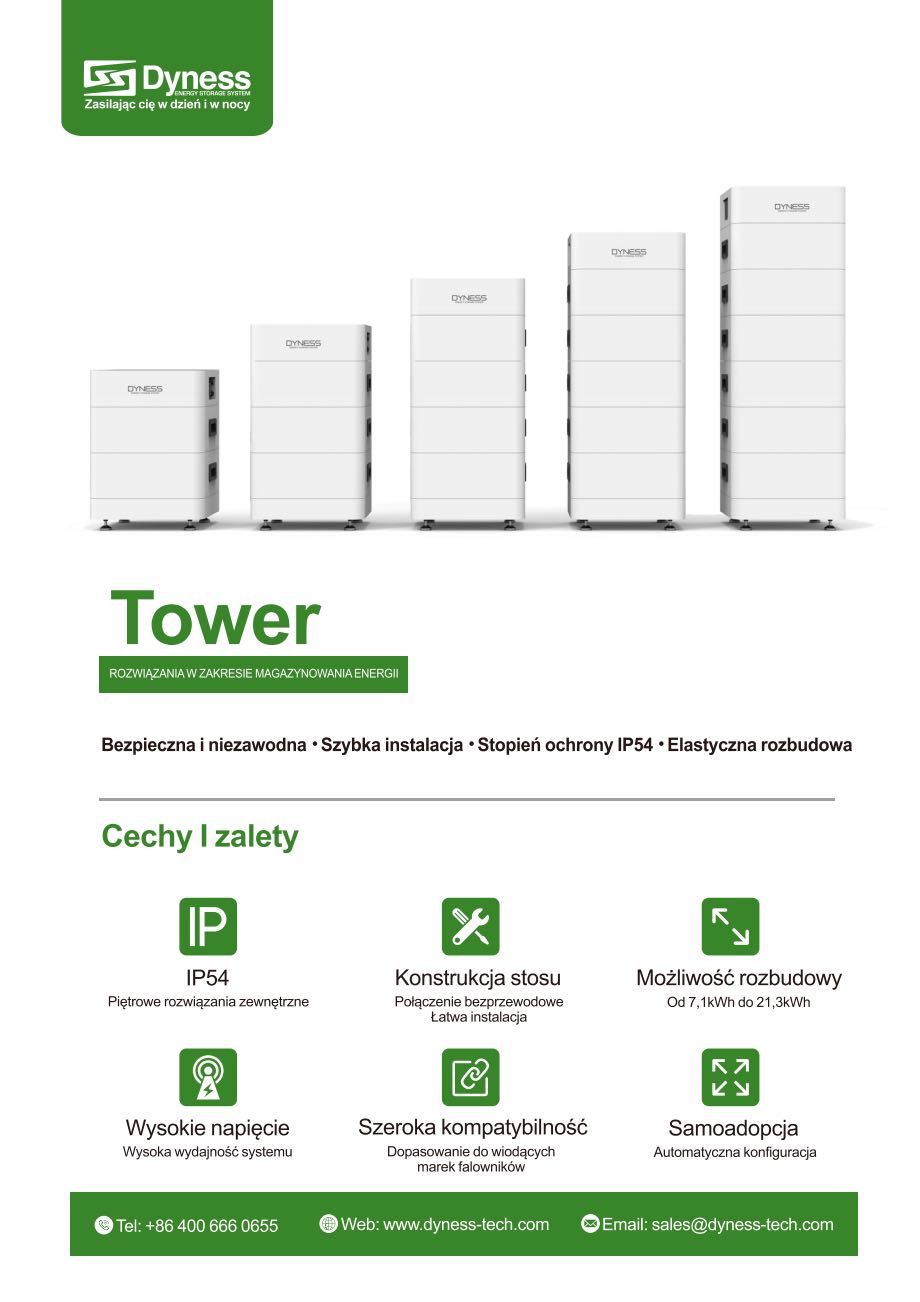 Magazyn energii Dyness Tower T7 (7,1kWh) - cena: 7999 zł z VAT!