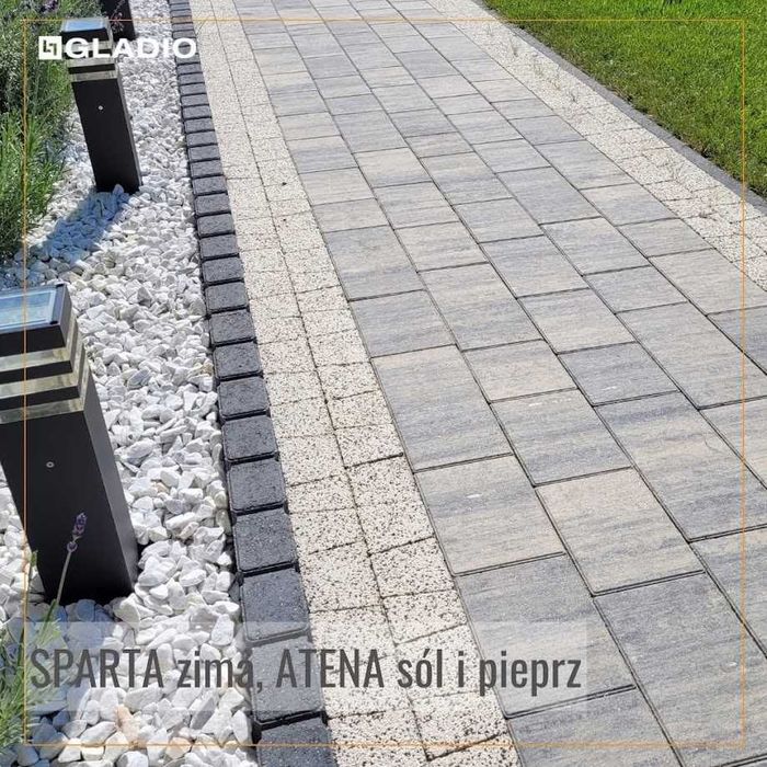 Kostka brukowa SPARTA Gladio 6 cm melanże zima nero