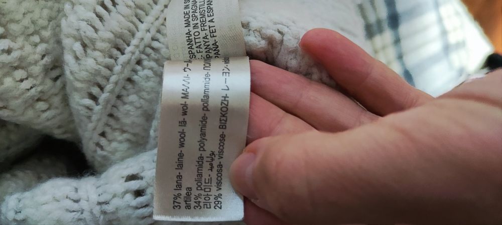 Sweter Massimo dutti wełna warkocze