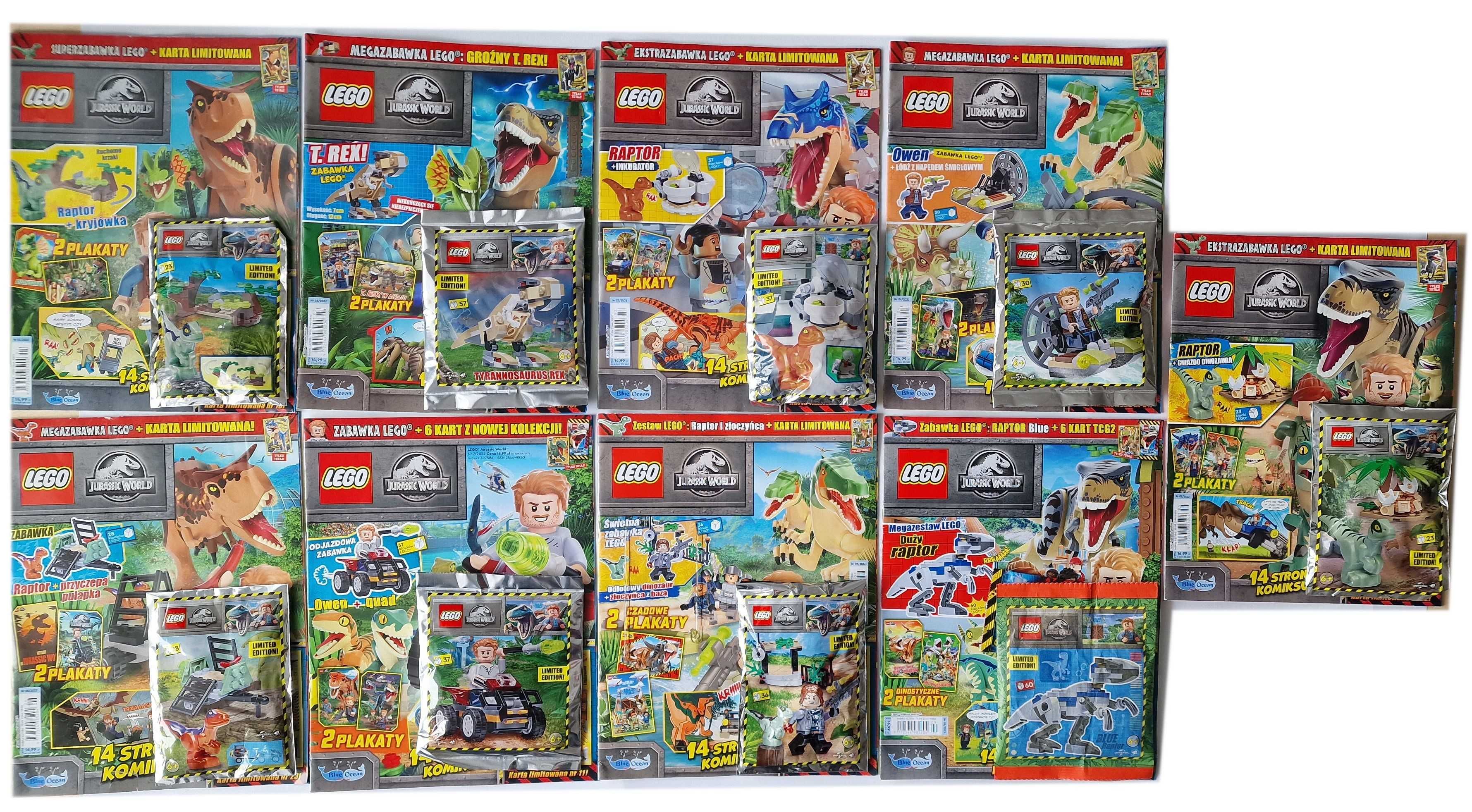 Kolekcja 9 szt LEGO JURASSIC WORLD Park Jurajski+klocki