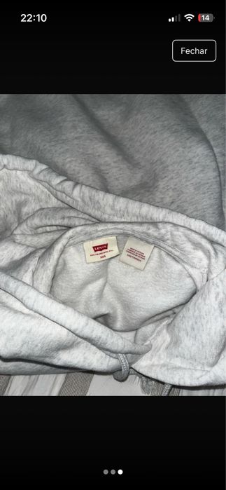 sweat levis xxs cinza