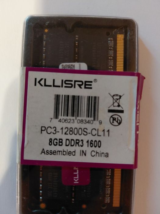 Оперативна пам'ять для ноутбука KLLISRE SODIMM DDR3 8Gb 1600MHz