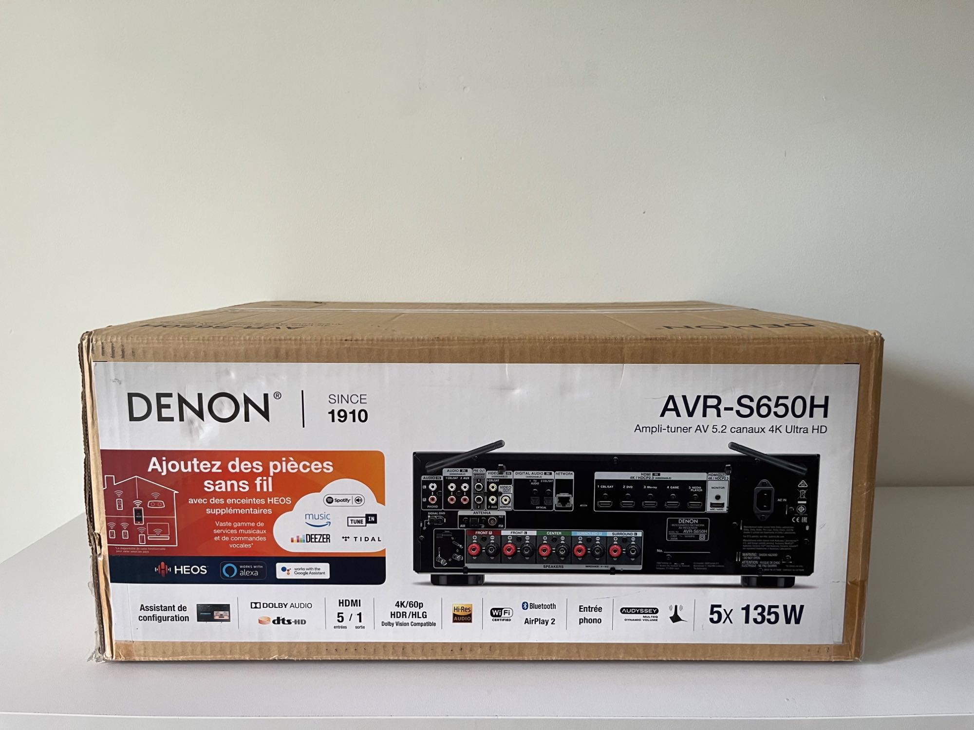 Amplituner AV Denon AVR-S650H. 5.2 kanałów, HEOS, 4K, AirPlay 2, Atmos