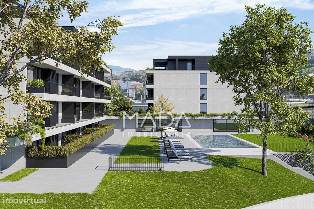 NOVO Apart. T1 c/piscina, ginásio e lugar de garagem em Braga