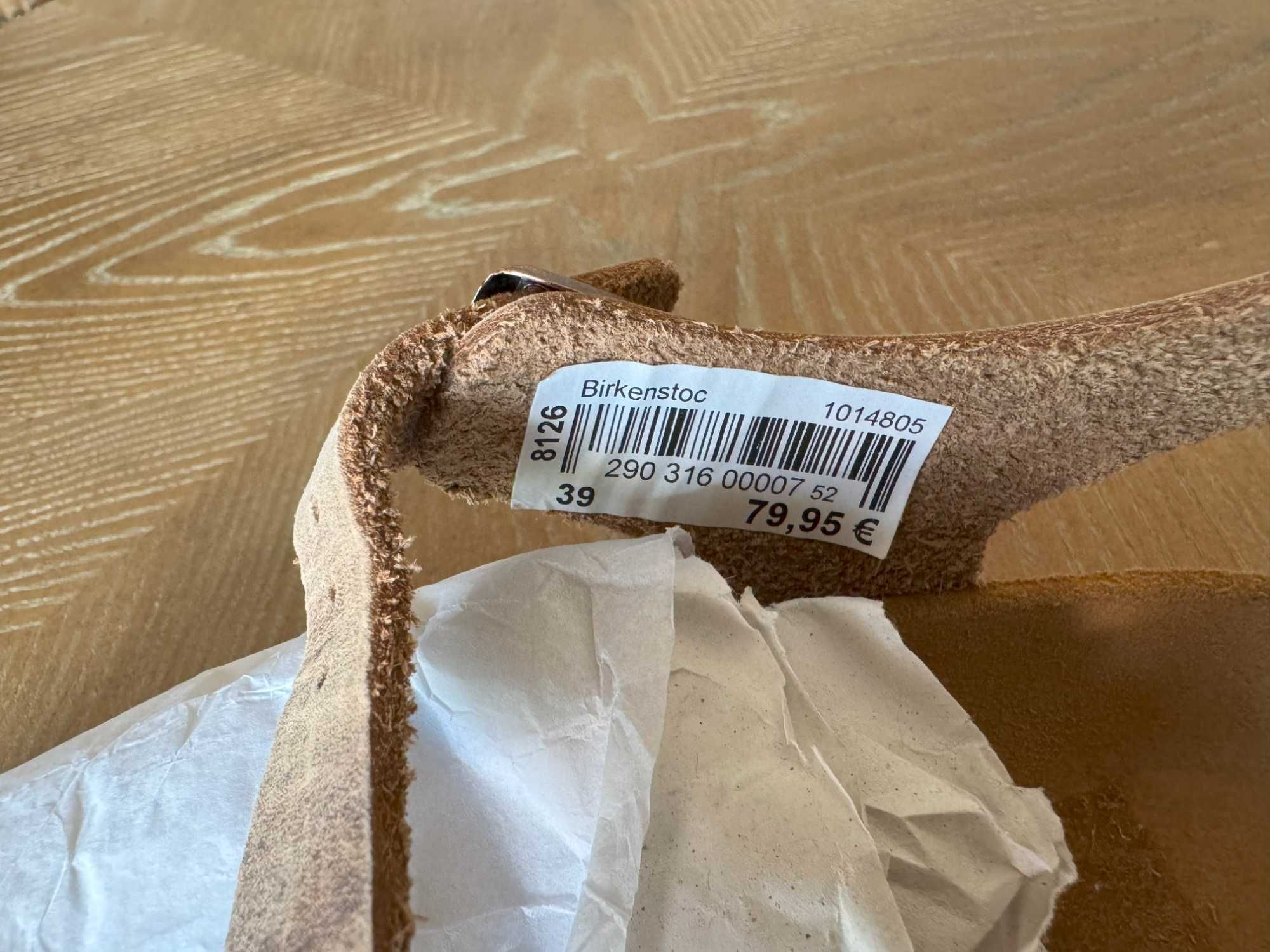 Босоніжки жіночі з натуральної шкіри Birkenstock, розмір 39, нові