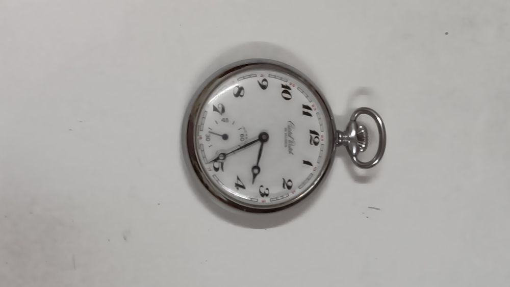 Relógio bolso corda antigo Cristal 15 jw 1950!