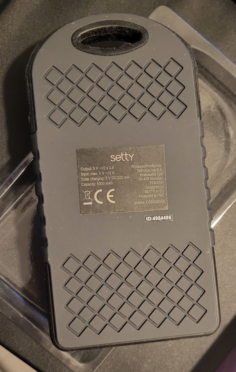 Setty Powerbank z panelem solarnym czarny