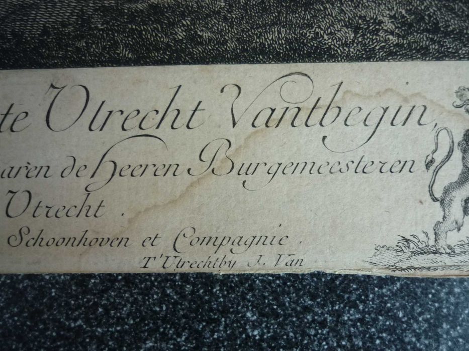 Miedzioryt grafika Ulrecht z 1773 roku P. Deret, J. Versteeg