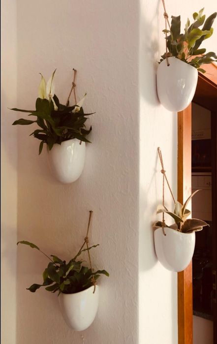 Komplet 3 nowych doniczek wiszących na ścianę w stylu boho loft balkon