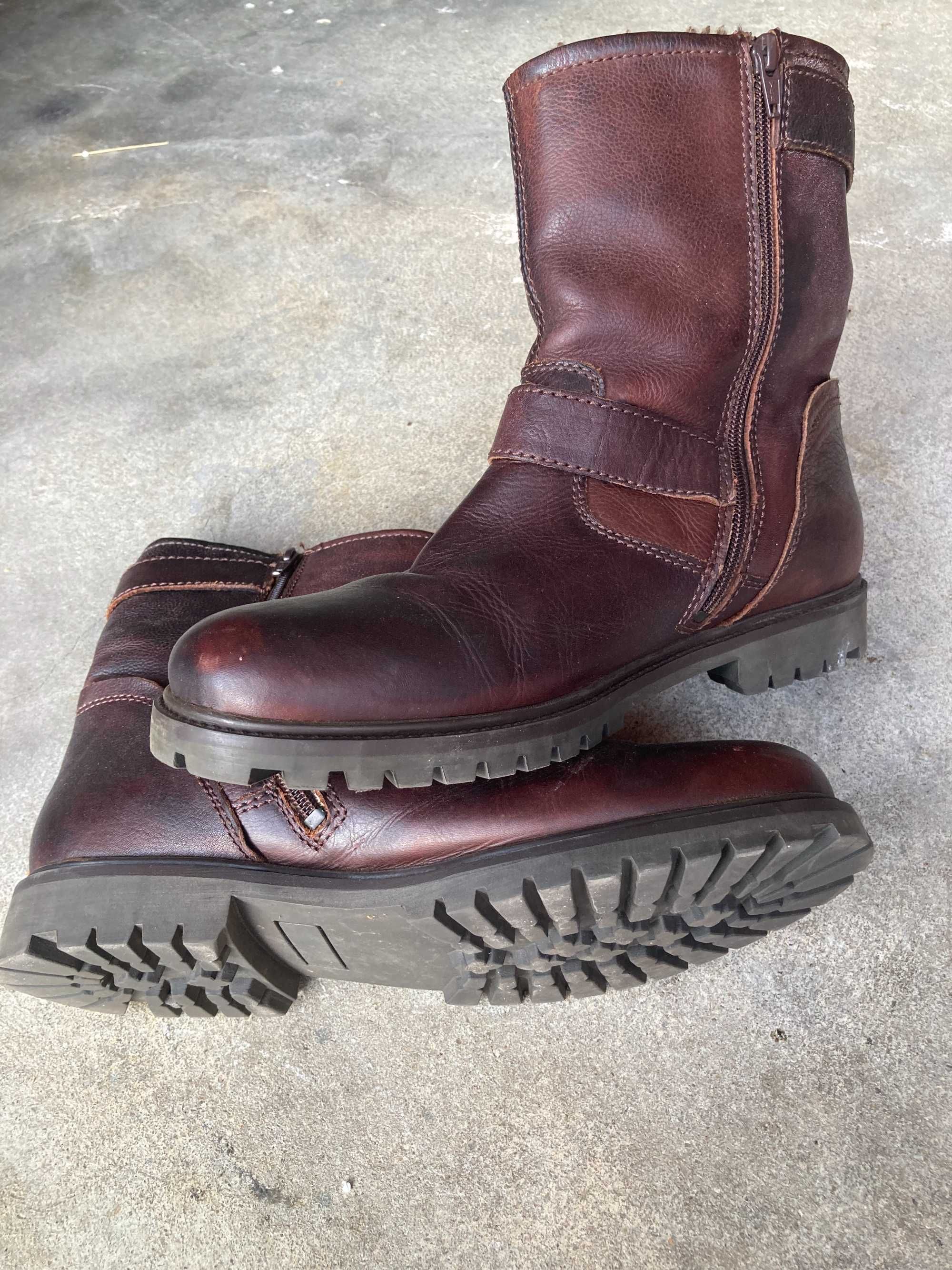 Botas em Pele Mota Café Racer Biker Style 45