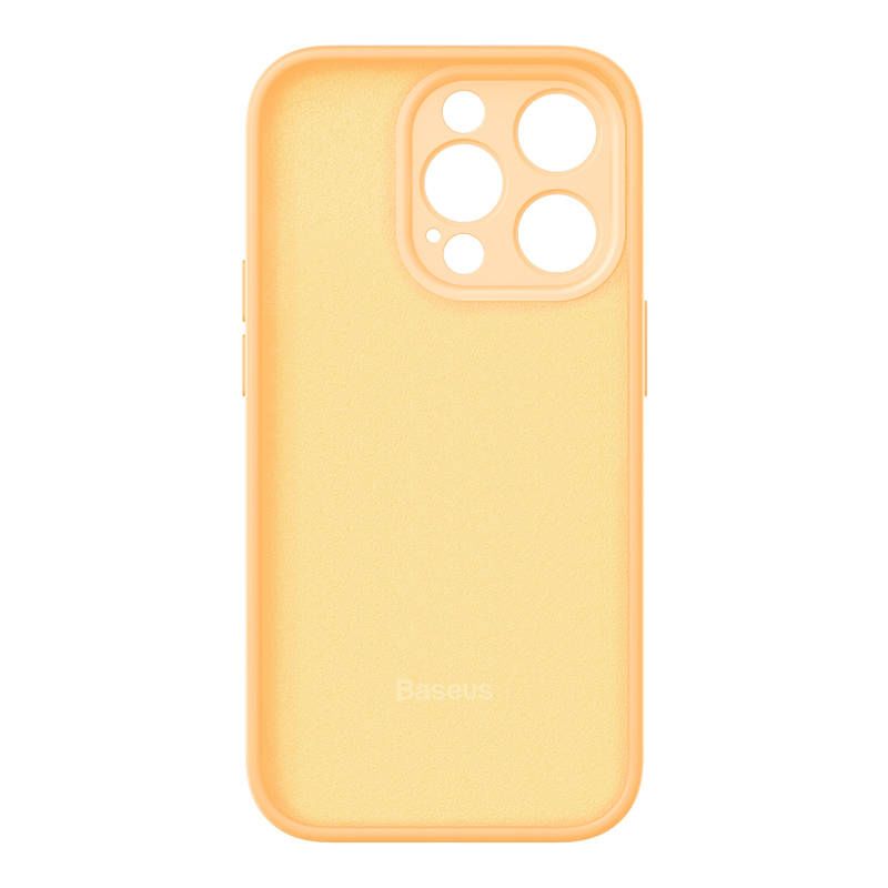 Etui + szkło do iPhone 14 Pro żółte Baseus Liquid Silica Case Zestaw