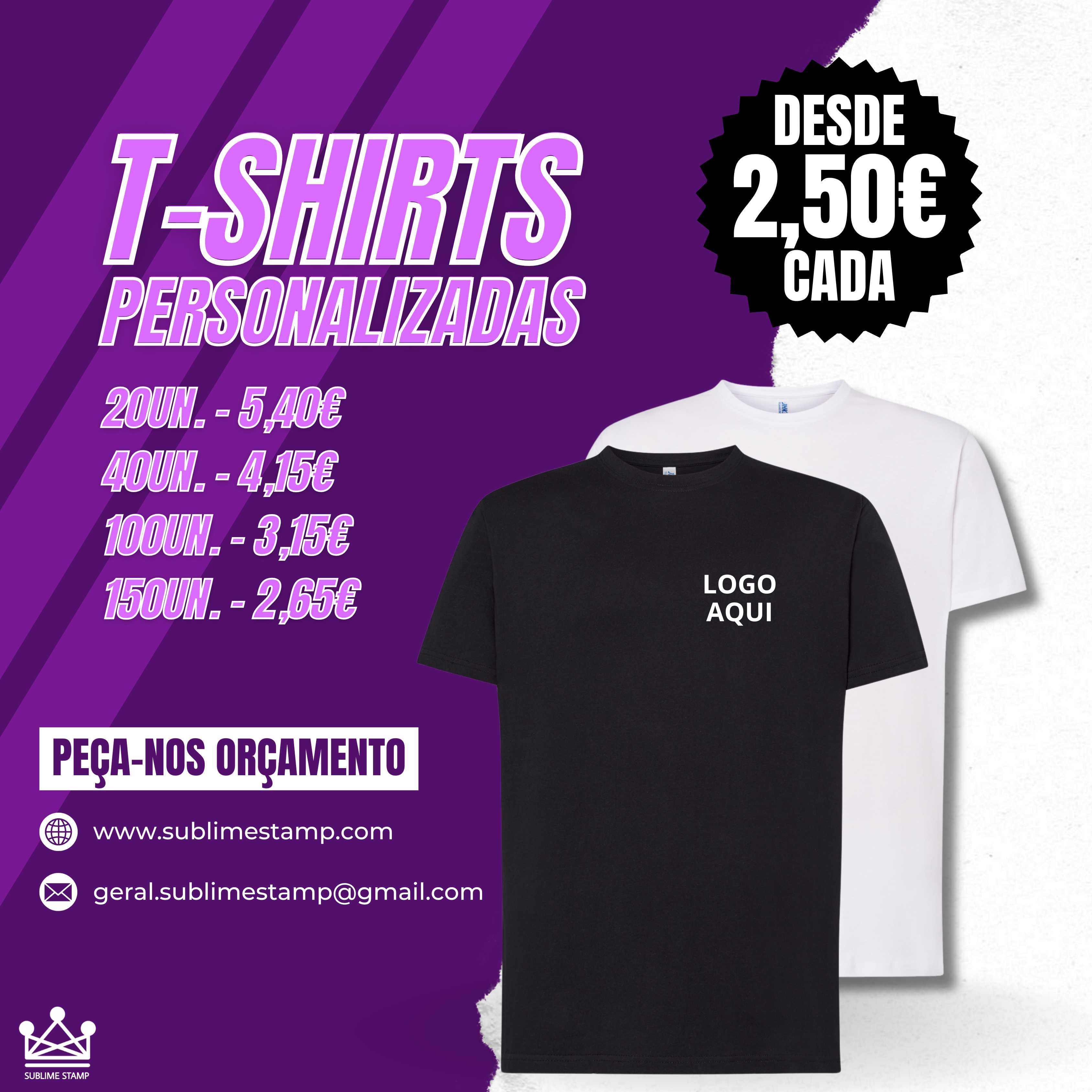T-shirts personalizadas com logotipo