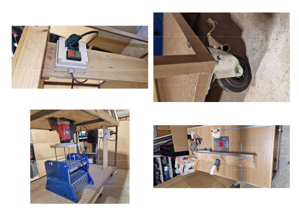 stół warsztatowy frezarski roboczy 2w1 z  frezarką Makita uniwersalny