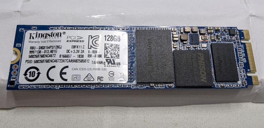 накопичувач (SSD) Kingston M.2 NVMe, 128 Гб
Виробник: Kingston Technol