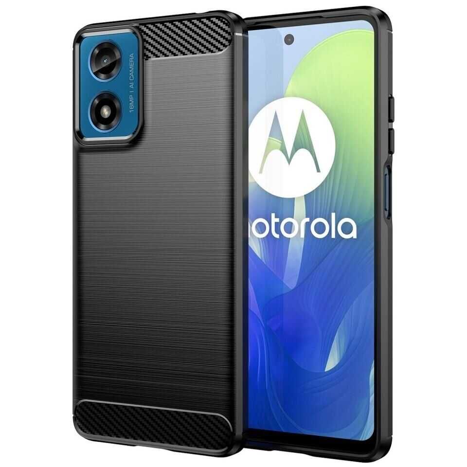 Противоударный чехол накладка для Motorola G04 G24 карбон 2 цвета