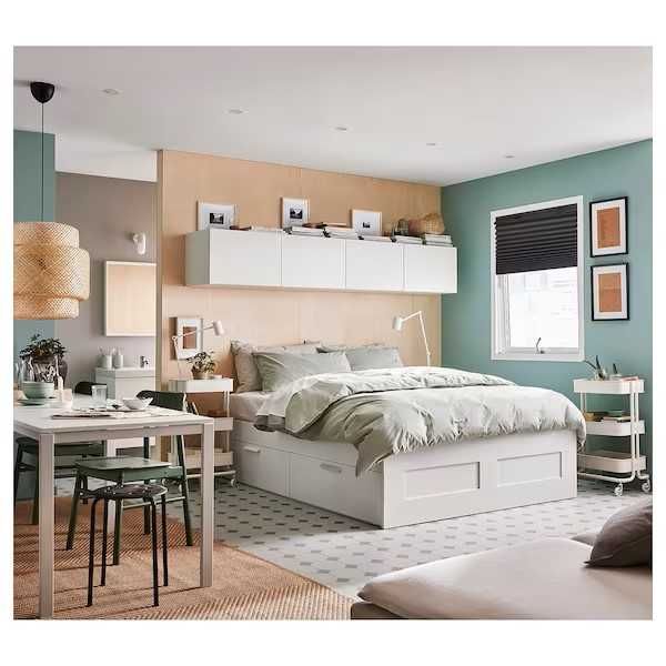 Leżanka  BRIMNES Rama łóżka z szufladamii 160x200 IKEA Nowa łóżko