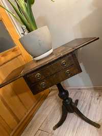 drewniany stolik klapak rozkładany vintage retro