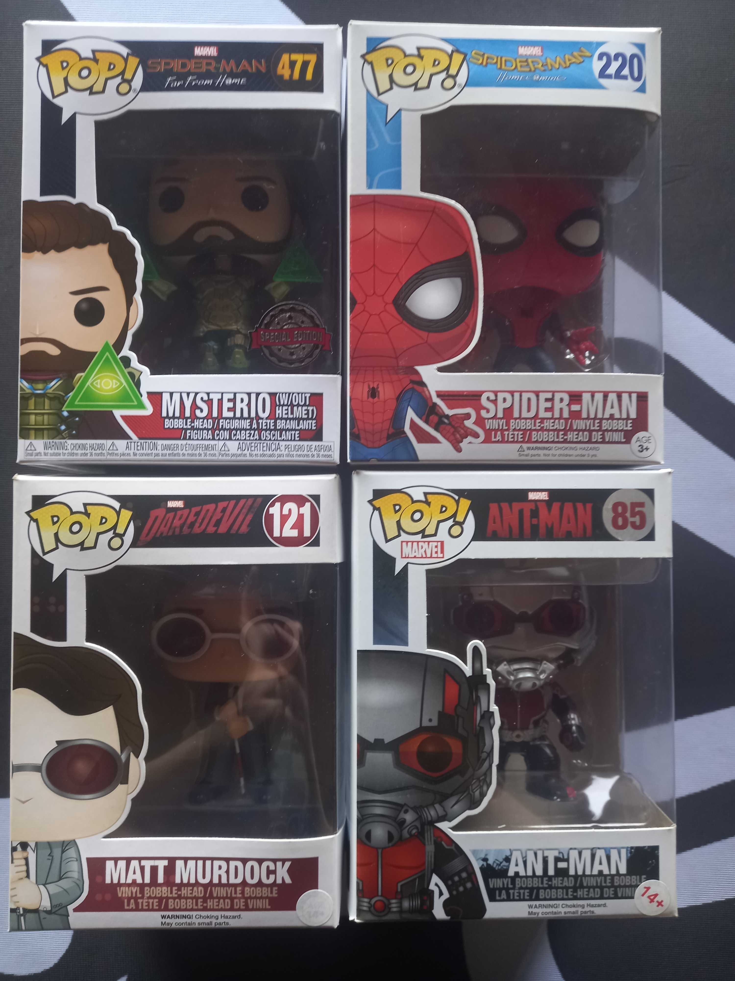 Funko Pops - Marvel - Spider-Man, Mysterio, Daredevil, Ant-Man