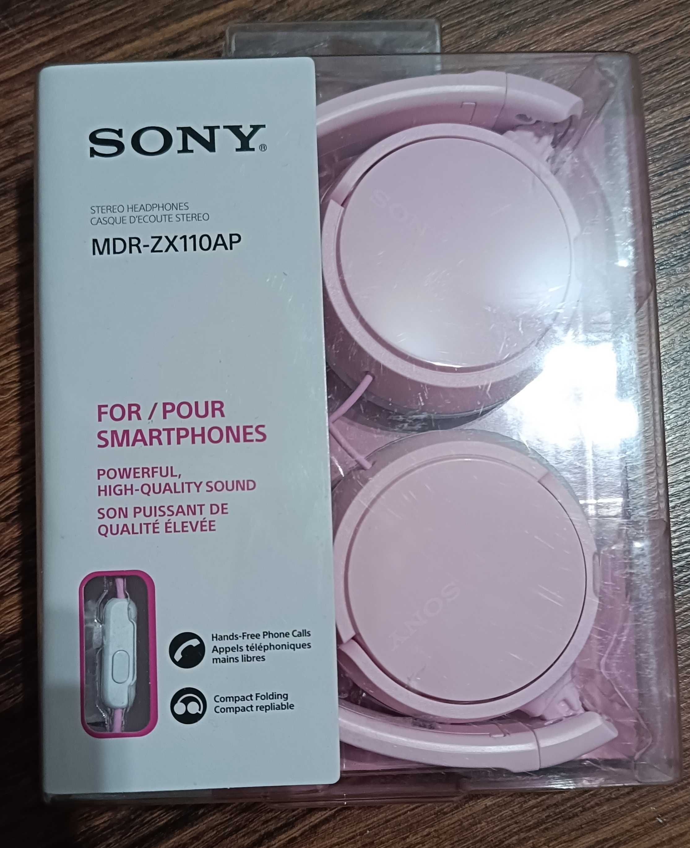 Słuchawki Sony różowe