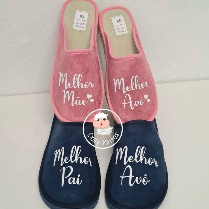 Pantufas e chinelos personalizados bebé criança adulto