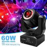 Ruchoma Głowa LED Gobo Spot 60W + 12 LED RGB RING 7- wzorów DMX Strobo