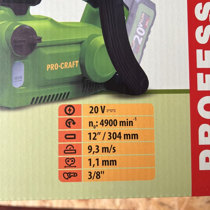 Акумуляторна ланцюгова пила Procraft PKA42Li