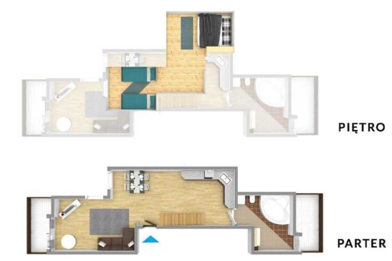 Dwupoziomowy apartament w centrum Zakopanego z widokiem na Giewont