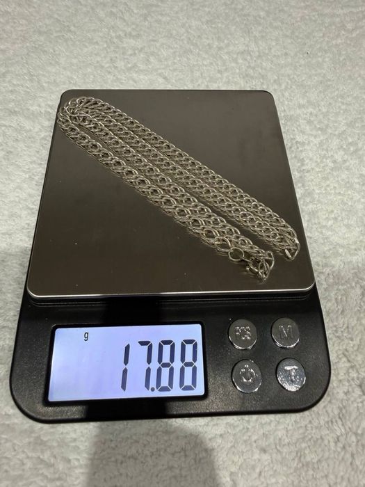 Srebrny łańcuszek 925, 46 cm, 17.88 g, elegancki splot, biżuteria