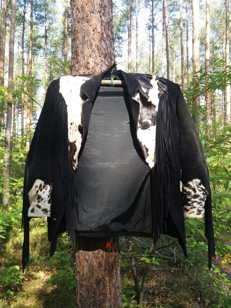 Kurtka western rozm.M gruby zamsz black USA