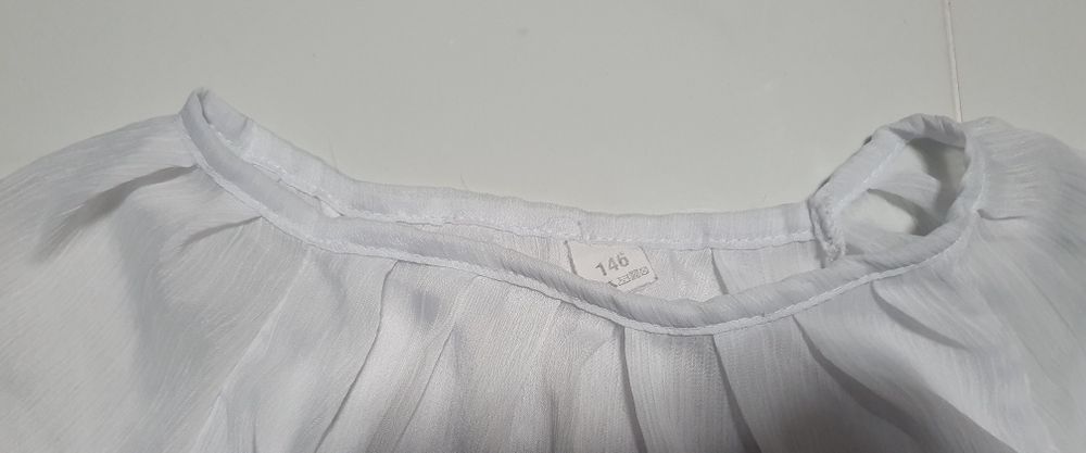 Bluzka koszula elegancka biała 140 cm