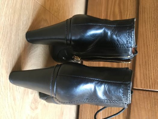 черные кожаные ботинки/ботфорты/сапоги H&M 38р.