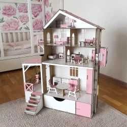 Дерев`яний  будиночок для кукол LOLз з   меблями та рухомим ліфтом