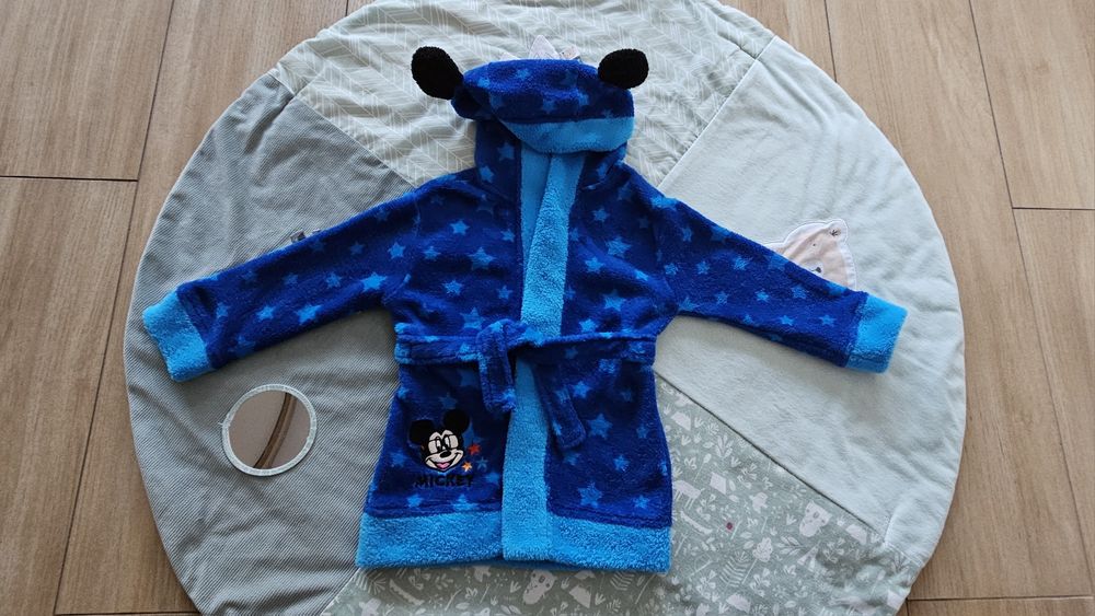 Szlafrok Early Days 6-12 m. niebieski Myszka Miki