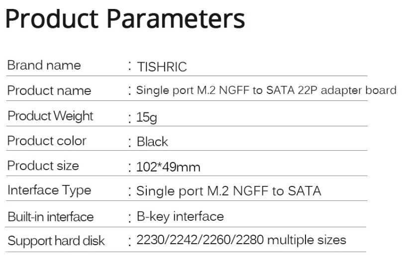 Adapter przejściówka dysku M2 SATA do SATA 3 | 2.5" SSD | 6 Gbit/s