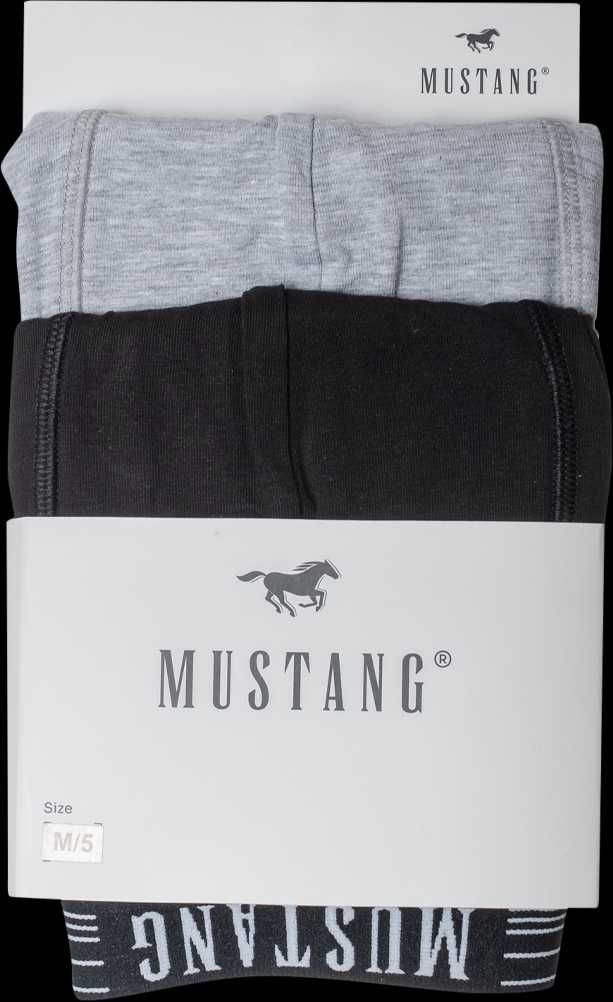 Bokserki męskie Mustang Grey Melange/Black  2PAK r.L szare/czarne